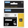 Dymo Ruban Rhino 6000+ Polyester Permanent 24 mm x 5,5 m Noir sur Transparent