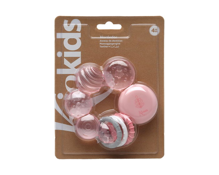 KioKids Petits moments - Mordedor De Frío Rosa - Anneau de Dentition Réfrigérable pour Bébé de +3 Mois - Rose