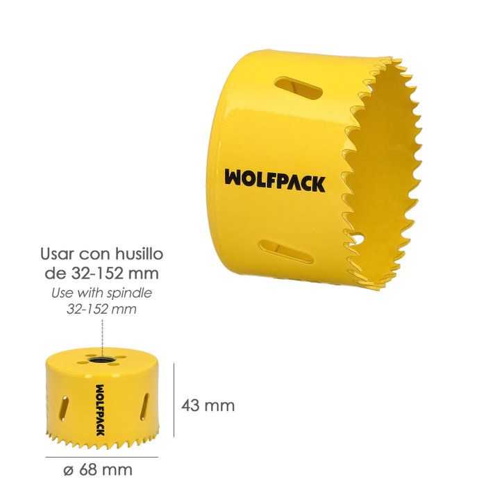 WOLFPACK LINEA PROFESIONAL Scie cloche bimétal 68 mm WOLFPACK LINEA PROFESIONAL Scie cloche bimétal 68 mm