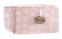 Creaciones Llopis - Corbeille petite étoiles rose - 18 x 15 x 10.5 cm - En polyester