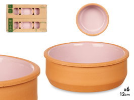 LA DEHESA Set de 6 caquelons en terre cuite rose 12 cm