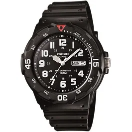 Casio MRW-200H-1BVEG Montre Quartz Noir avec Revêtement Neobrite, Affichage Date et Jour, Boîtier et Bracelet en Résine, Étanche 10 Barres