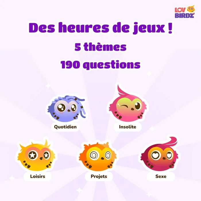 Chouic LovBirdz - Quiz de couple avec 190 cartes questions