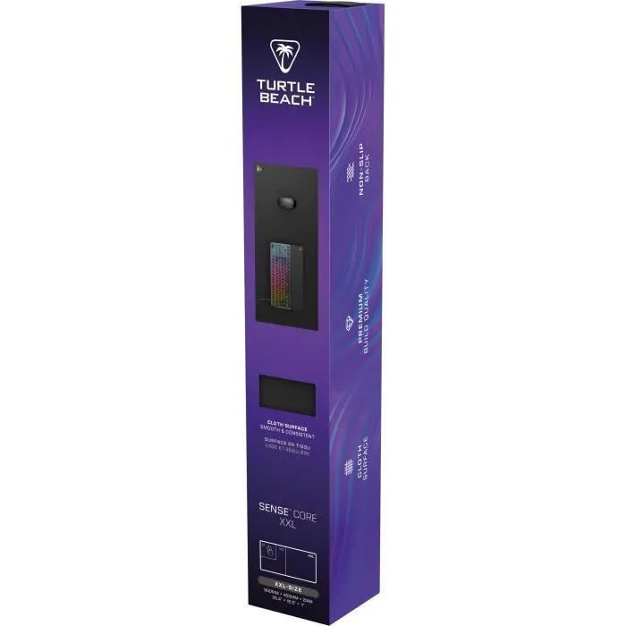 Turtle Beach Tapis de souris de jeu SenseCore XXL - Surface micro-tissée pour PC, équilibre parfait vitesse/contrôle, confort optimal