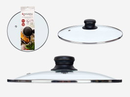 Kinvara Tapa de cristal avec bord argenté 24 cm, transparent et métal argenté (Set de 12)