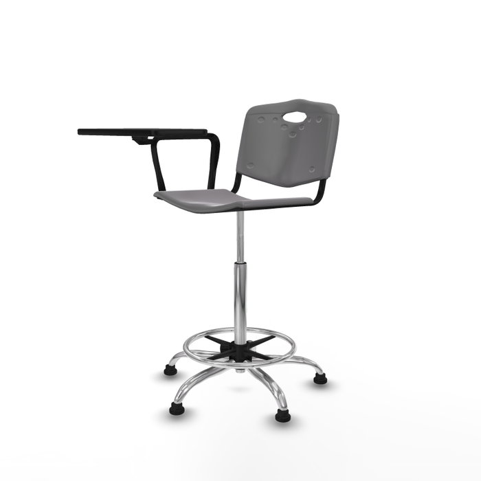 Tabouret Taburete Robledo Pivotant Chlorure de polyvinyle Gris clair Structure chromée Non applicable Sans appui-tête Patins de chaises Tabouret Taburete Robledo Pivotant Chlorure de polyvinyle Gris clair Structure chromée Non applicable Sans appui-tête Patins de chaises