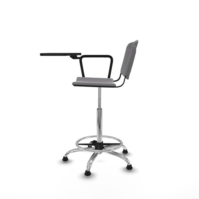 Tabouret Taburete Robledo Pivotant Chlorure de polyvinyle Gris clair Structure chromée Non applicable Sans appui-tête Patins de chaises Tabouret Taburete Robledo Pivotant Chlorure de polyvinyle Gris clair Structure chromée Non applicable Sans appui-tête Patins de chaises