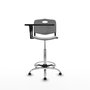 Tabouret Taburete Robledo Pivotant Chlorure de polyvinyle Gris clair Structure chromée Non applicable Sans appui-tête Patins de chaises
