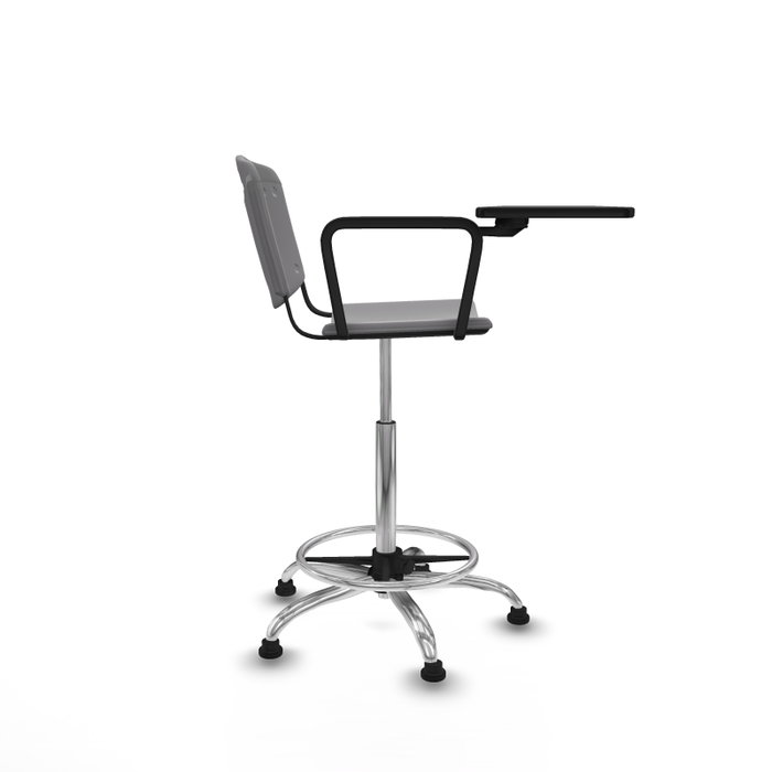 Tabouret Taburete Robledo Pivotant Chlorure de polyvinyle Gris clair Structure chromée Non applicable Sans appui-tête Patins de chaises Tabouret Taburete Robledo Pivotant Chlorure de polyvinyle Gris clair Structure chromée Non applicable Sans appui-tête Patins de chaises