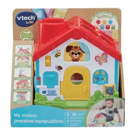 VTech Baby Ma Maison Premières Manipulations - Maison d'activités en plastique végétal avec 6 faces et 10 pièces de jeu - Jouet d'éveil pour enfants de 9 à 36 mois