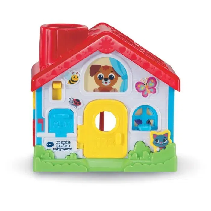 VTech Baby Ma Maison Premières Manipulations - Maison d'activités en plastique végétal avec 6 faces et 10 pièces de jeu - Jouet d'éveil pour enfants de 9 à 36 mois