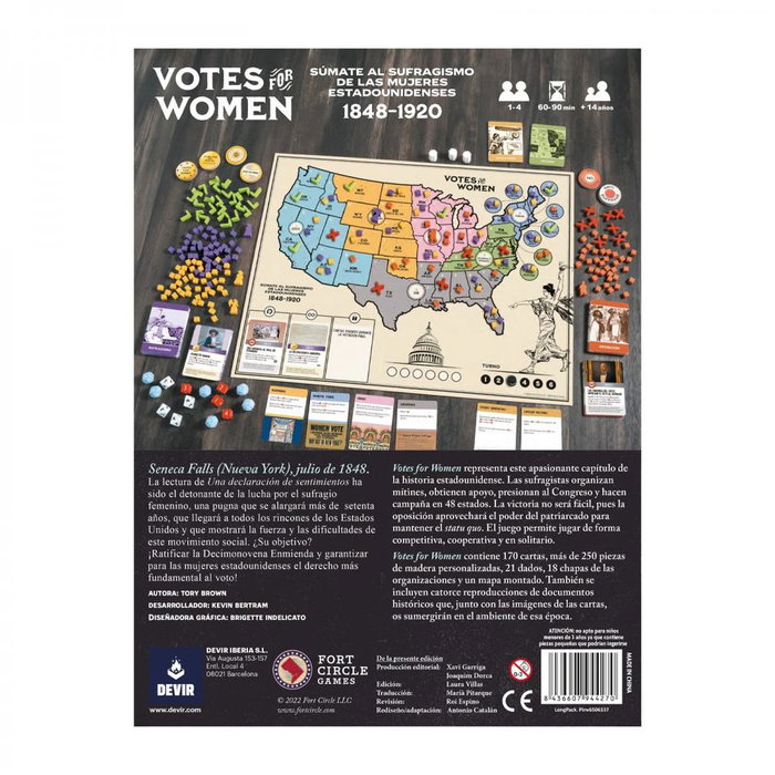 Devir Votes For Women Jeu de Société Stratégique Historique sur le Suffrage Féminin Devir Votes For Women Jeu de Société Stratégique Historique sur le Suffrage Féminin