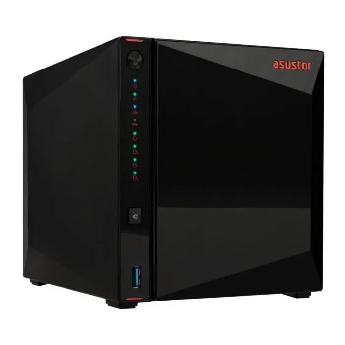 Asustor Serveur NAS AS5404T Nimbustor 4 Gen2 4 baies - Processeur Quad-Core 2.0 GHz, 4 Go RAM DDR4, 2 ports 2.5GbE - Idéal pour les professionnels et les fichiers 4K