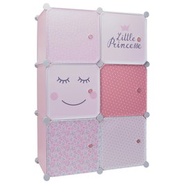 Home Deco Kids Étagère Modulaire 6 Cubes Rose