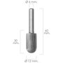 WOLFPACK LINEA PROFESIONAL Fresa Rotativa Para Metal Cilindrica Curva Ø 12 mm. x 30 mm. Ø 6 mm. Spitze