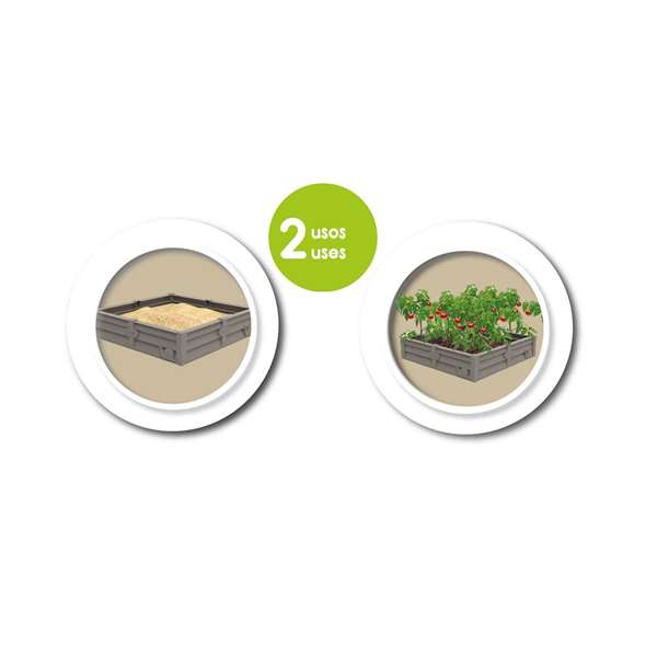 Smoby Arenoir de 60-70 litres à 2 usages - pour jouer et cultiver - 77 x 76 x 17 cm - en plastique