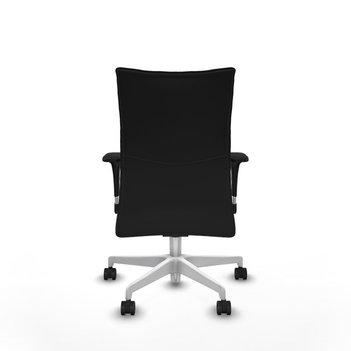 Piqueras Y Crespo Chaise de bureau Albacete, mécanisme synchrone, similicuir noir, base blanche
