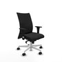 Piqueras Y Crespo Chaise de bureau Albacete, mécanisme synchrone, similicuir noir, base blanche