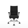 Piqueras Y Crespo Chaise de bureau Albacete, mécanisme synchrone, similicuir noir, base blanche
