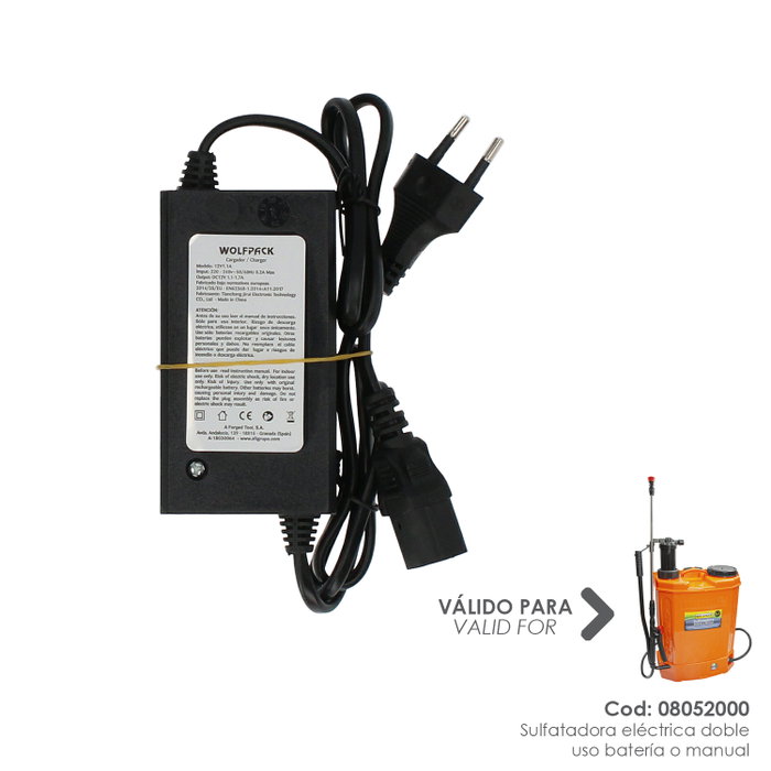 WOLFPACK LINEA PROFESIONAL Chargeur pour Sulfatadora Électrique 12 V / 8 A WOLFPACK LINEA PROFESIONAL Chargeur pour Sulfatadora Électrique 12 V / 8 A