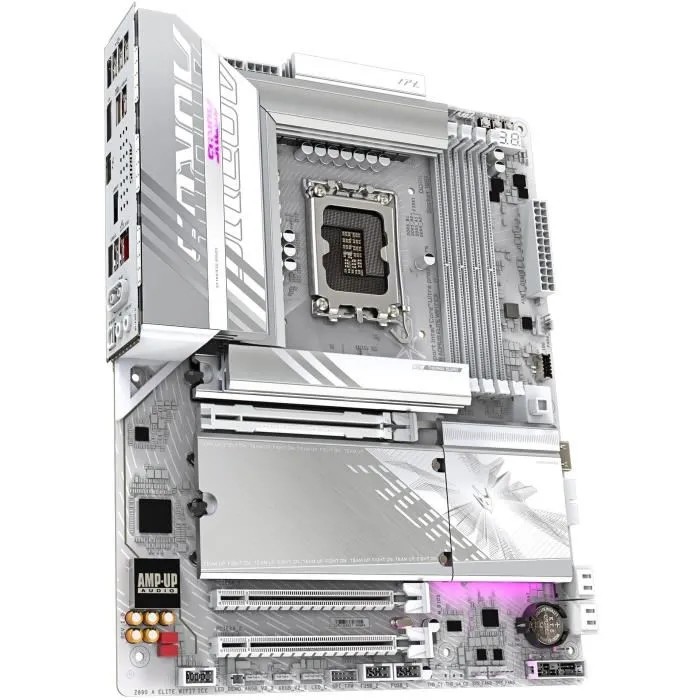 Gigabyte Carte mère Z890 A ELITE WF7 ICE, ATX, Socket 1851, Intel Z890, 4x DDR5, M.2 PCIe 5.0, Thunderbolt 4, LAN 2.5 GbE, Wi-Fi 7 Bluetooth 5.4 Gigabyte Carte mère Z890 A ELITE WF7 ICE, ATX, Socket 1851, Intel Z890, 4x DDR5, M.2 PCIe 5.0, Thunderbolt 4, LAN 2.5 GbE, Wi-Fi 7 Bluetooth 5.4