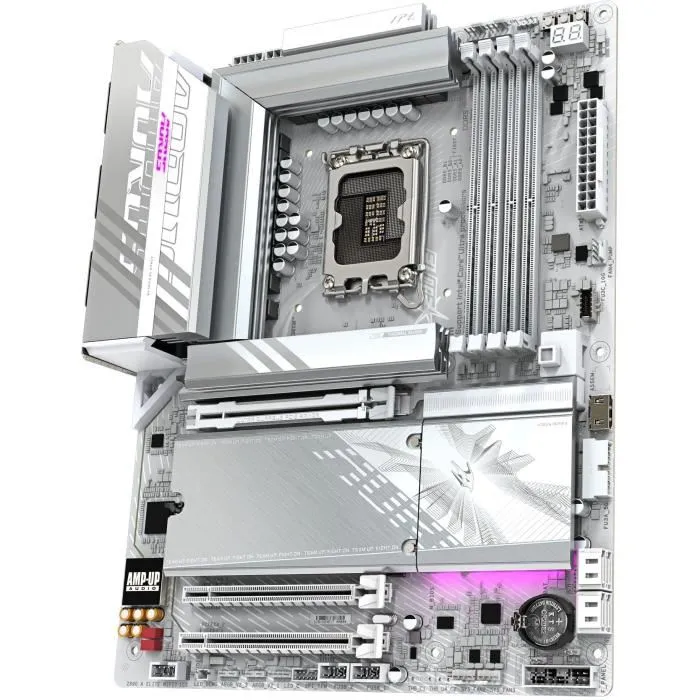 Gigabyte Carte mère Z890 A ELITE WF7 ICE, ATX, Socket 1851, Intel Z890, 4x DDR5, M.2 PCIe 5.0, Thunderbolt 4, LAN 2.5 GbE, Wi-Fi 7 Bluetooth 5.4 Gigabyte Carte mère Z890 A ELITE WF7 ICE, ATX, Socket 1851, Intel Z890, 4x DDR5, M.2 PCIe 5.0, Thunderbolt 4, LAN 2.5 GbE, Wi-Fi 7 Bluetooth 5.4