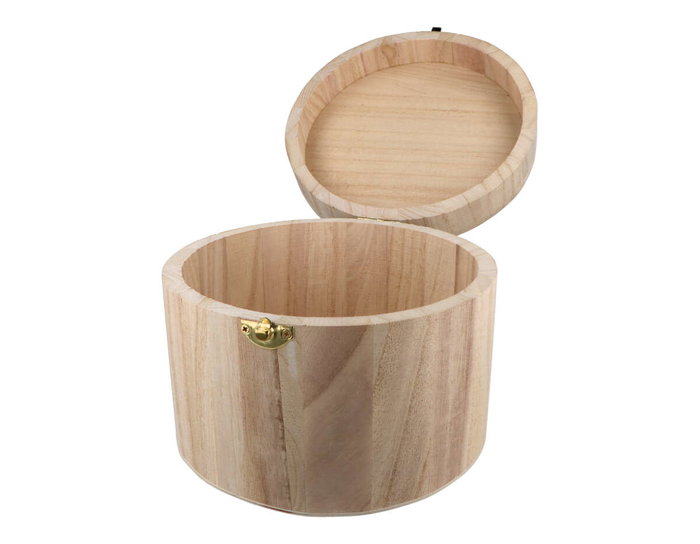Innspiro Boîte ronde en bois de balsa 18x14cm