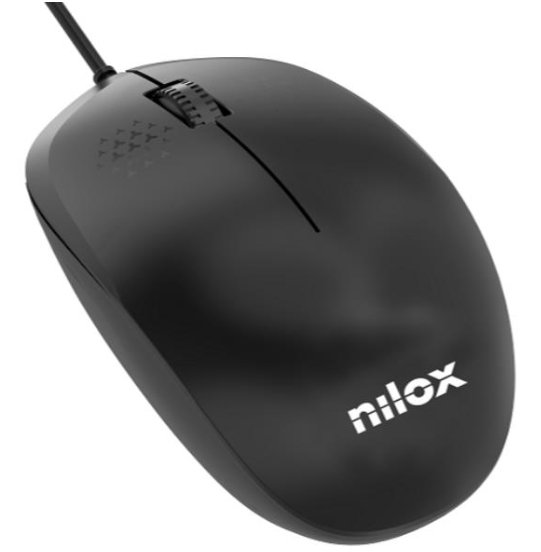 Nilox MOUSB1012 Souris Filaire USB 2.0 1200 DPI Optique 3 Boutons Noir