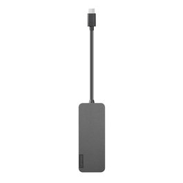 Lenovo Hub USB-C vers 4 Ports USB 3.0, Alimentation Jusqu'à 3 A, Gris Fer, 42 g, pour Ordinateur Portable