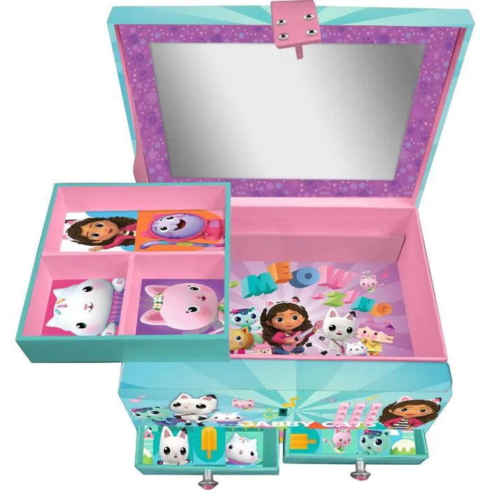 Kids Licensing Boîte à bijoux GABBY ET LA MAISON MAGIQUE avec code secret et effet sonore - Fonctionne avec piles LR44 - À partir de 5 ans Kids Licensing Boîte à bijoux GABBY ET LA MAISON MAGIQUE avec code secret et effet sonore - Fonctionne avec piles LR44 - À partir de 5 ans