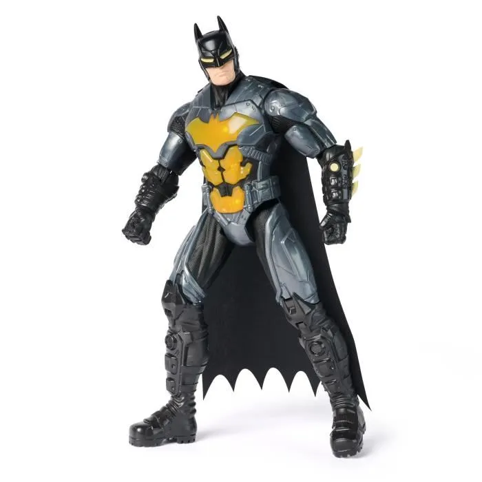 Batman Figurine Deluxe Furtive Interactive 30 cm avec Effets Sonores et Lumineux, 10 Points d'Articulation, Fonctionne sur Piles, Pour Enfants dès 4 Ans