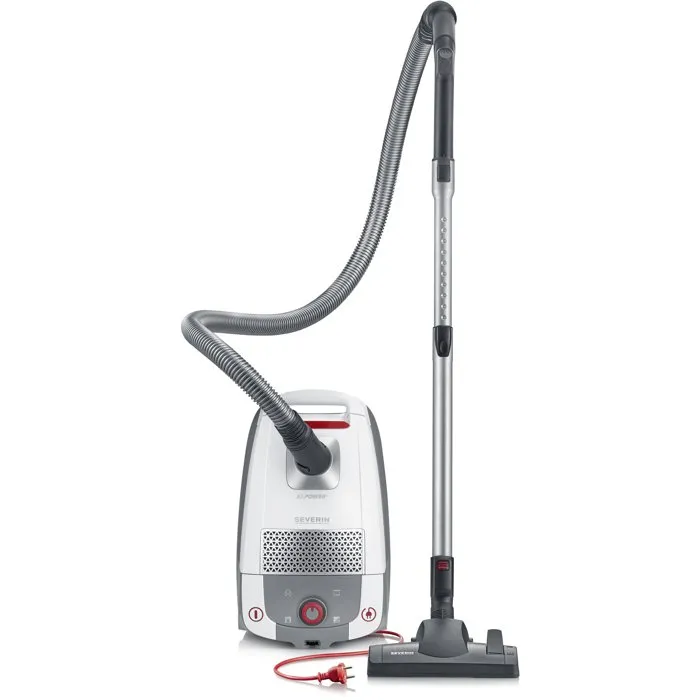 Severin BC 7047 S'Power, Aspirateur traineau 850 W, Blanc / Rouge