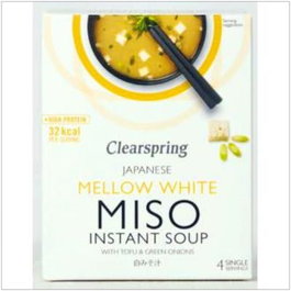 Clearspring 4Sbrs Soupe Instantanée Miso et Tofu Doux