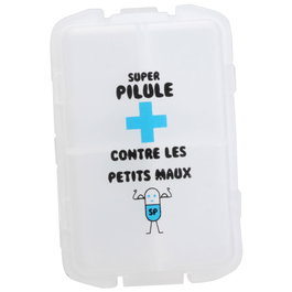 Sensly Pilulier 10 compartiments blanc translucide avec designs variés
