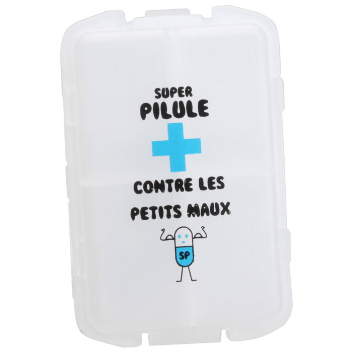 Sensly Pilulier 10 compartiments blanc translucide avec designs variés Sensly Pilulier 10 compartiments blanc translucide avec designs variés