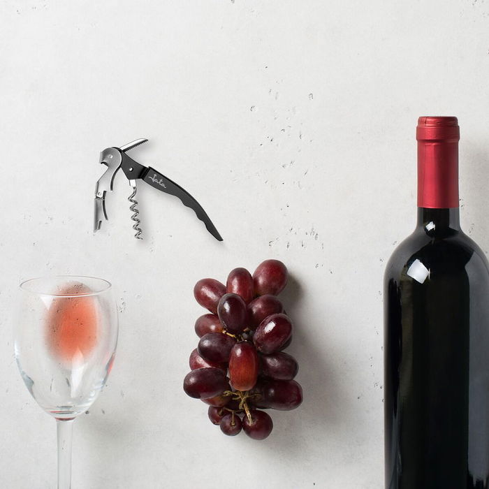 Ouvre-bouteille avec tire-bouchon JATA Noir Acier inoxydable