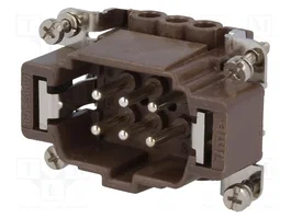 ILME Connecteur HDC mâle haute température 16A 500V 6+PE taille 44.27