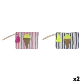 Trousse de toilette Home ESPRIT Bleu Multicouleur Rose (2 Unités)