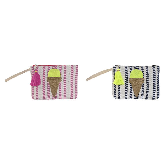 Trousse de toilette Home ESPRIT Bleu Multicouleur Rose (2 Unités)
