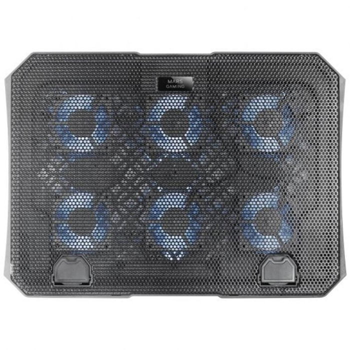 Mars Gaming MNBC23 : Base de Refroidissement pour PC Portable jusqu'à 16", 6 Ventilateurs LED Bleu, Structure Acier et Aluminium