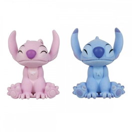 Enesco Pack de 2 figurines flocées Disney Stitch et Angel avec baiser