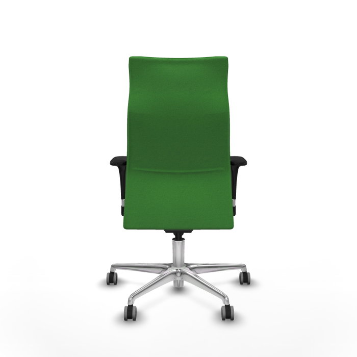 Piqueras Y Crespo Sillón Albacete avec mécanisme synchrone, tissu vert et base aluminium
