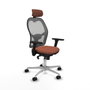 Piqueras y Crespo Chaise de Bureau avec Appui-tête 3D086N2 Marron Gris