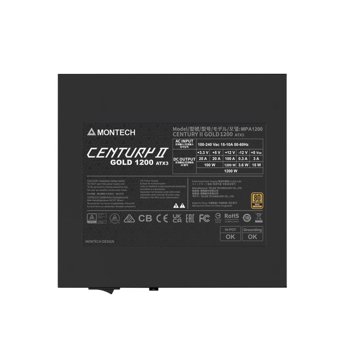 Montech CENTURY II 1200W Silver Noir Montech CENTURY II 1200W Silver Noir