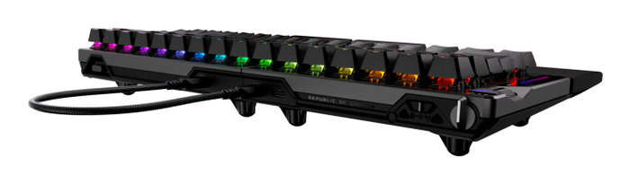 Asus ROG Falcata Clavier Gaming sans Fil 75% avec Interrupteurs Magnétiques, USB, RF 2.4 GHz, Bluetooth 5.0, Sensor Hall, Rétroéclairage RGB