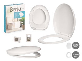 Berilo Abattant WC Blanc Plastique PP 36,5x45x5,5 cm (Set de 6)