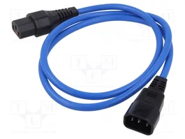 IEC LOCK Câble d'alimentation H05VV-F 1m Bleu avec verrou IEC LOCK