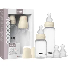 Bibs Grow & Flow Kit de Biberons Silicone Embout Rond Ivory (150 ml & 270 ml, Pack de 2)