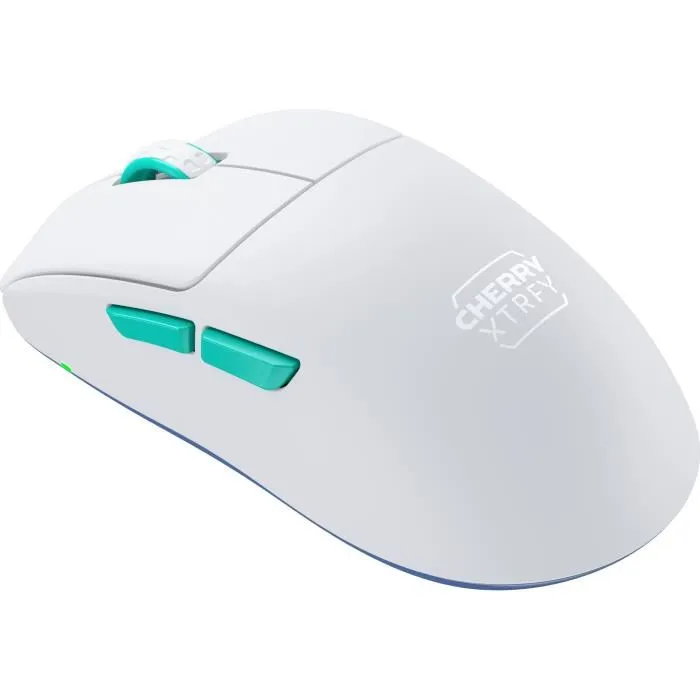 Cherry XTRFY M68 Wireless - Souris Gamer sans Fil Ultra-Légère (53g) - Forme Symétrique, Capteur Pixart 3395, Autonomie 75h, 2.4 GHz, Blanc
