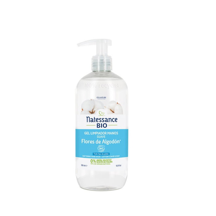 NATESSANCE Gel Fleur de Coton Nettoyant Mains BIO 500ml NATESSANCE Gel Fleur de Coton Nettoyant Mains BIO 500ml